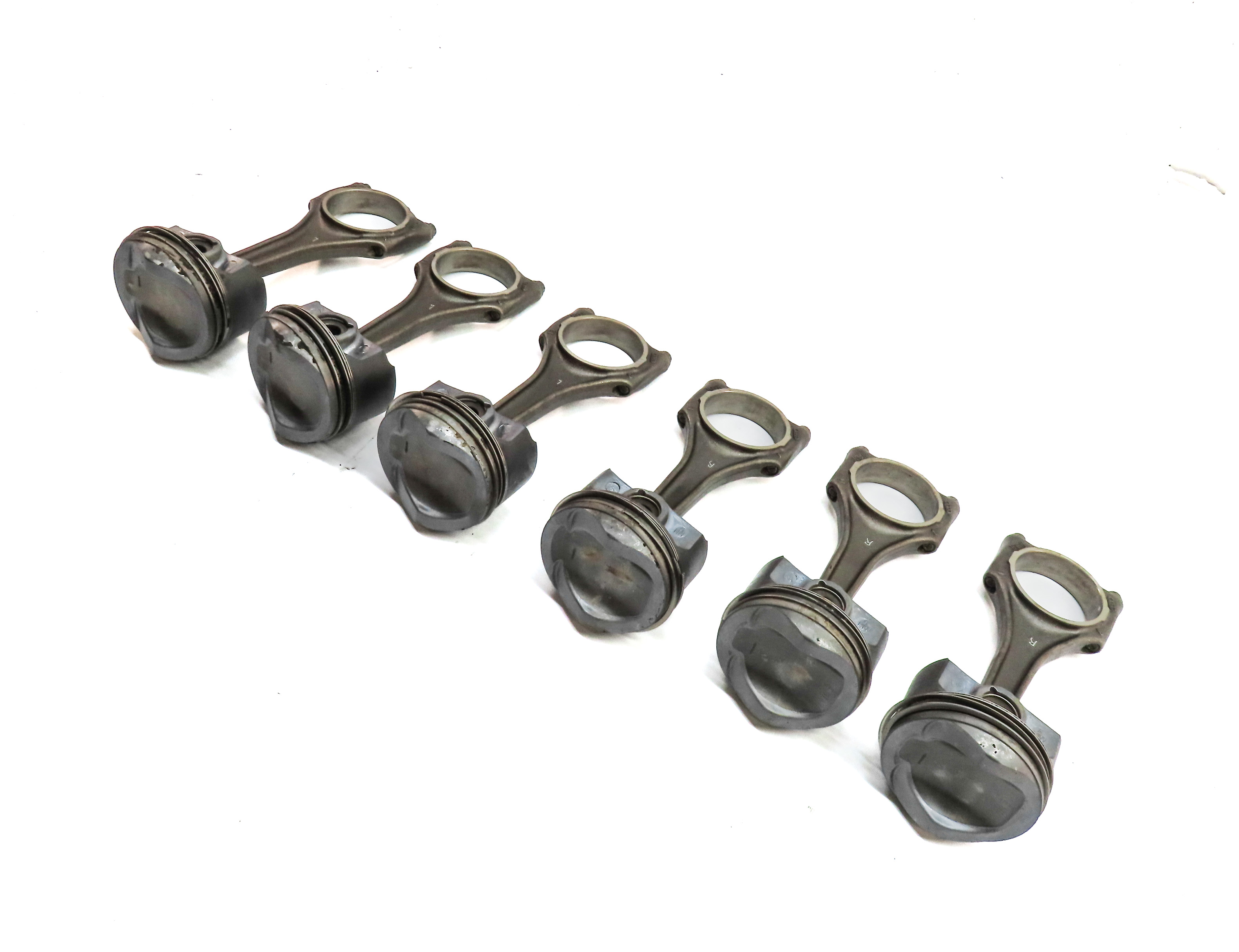 15-18 AUDI A3 A6 TT (8V C7 4G 8S) 2.0L TURBO ENGINE PISTON & CONNECTING ROD SET6 — exact item pictured
